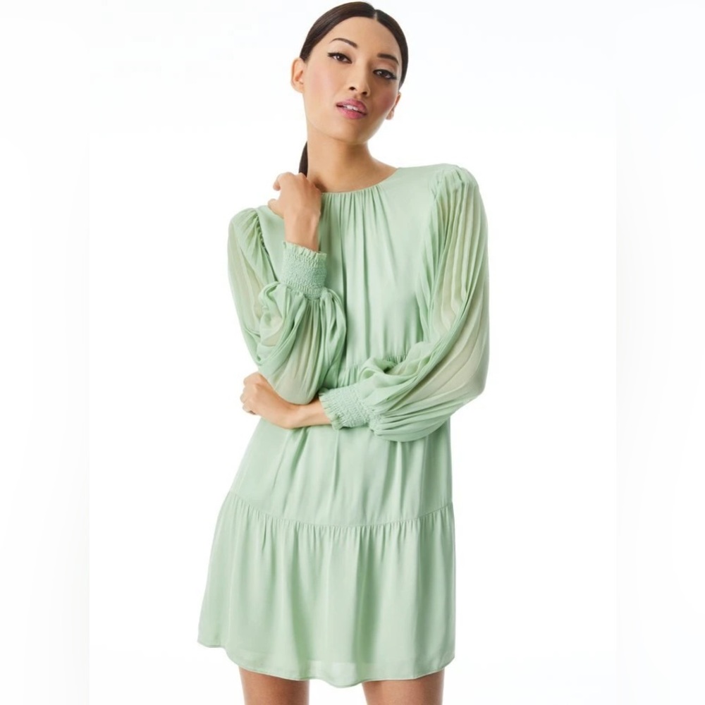 Alice + Olivia Sage Green Babydoll Dress